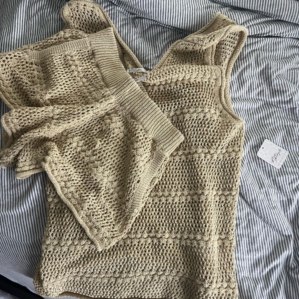 Free people crotchet cover up set